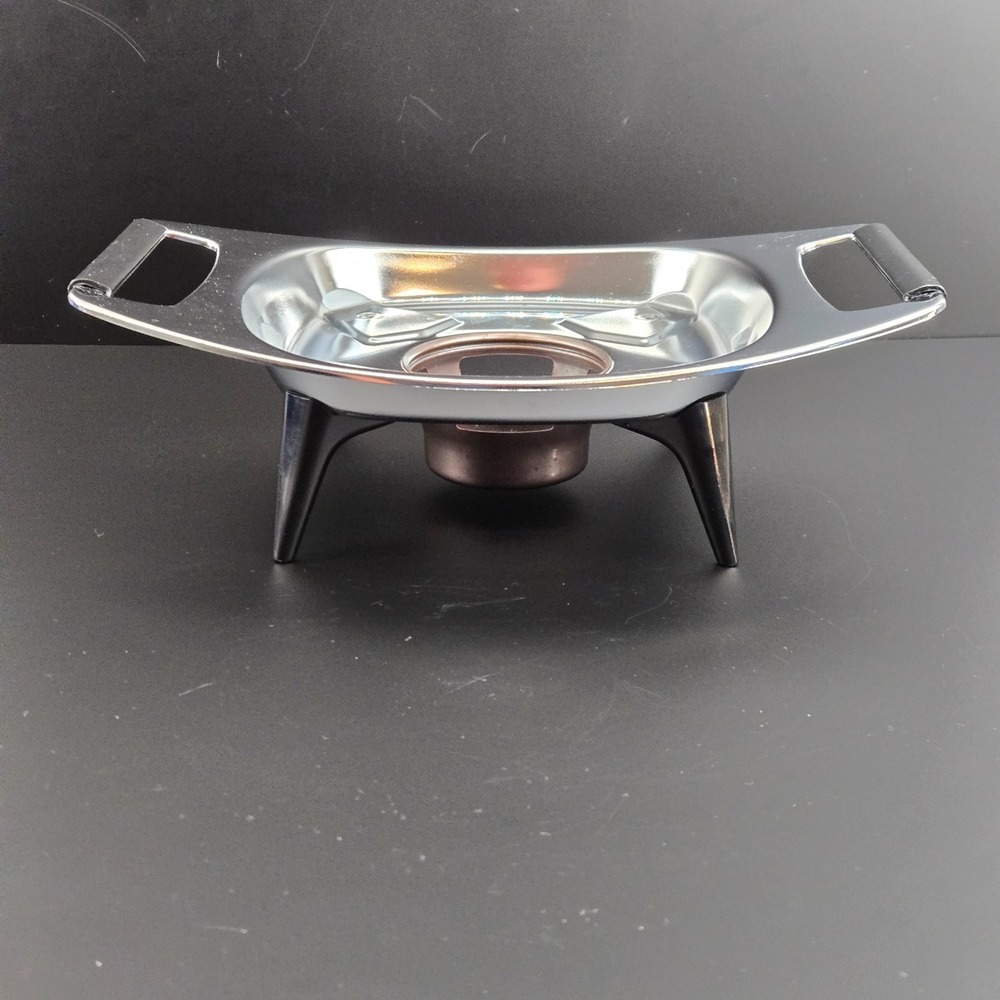 Vintage Corning Ware Royal Buffet Warming Stand Candle Holder MCM Black Handles